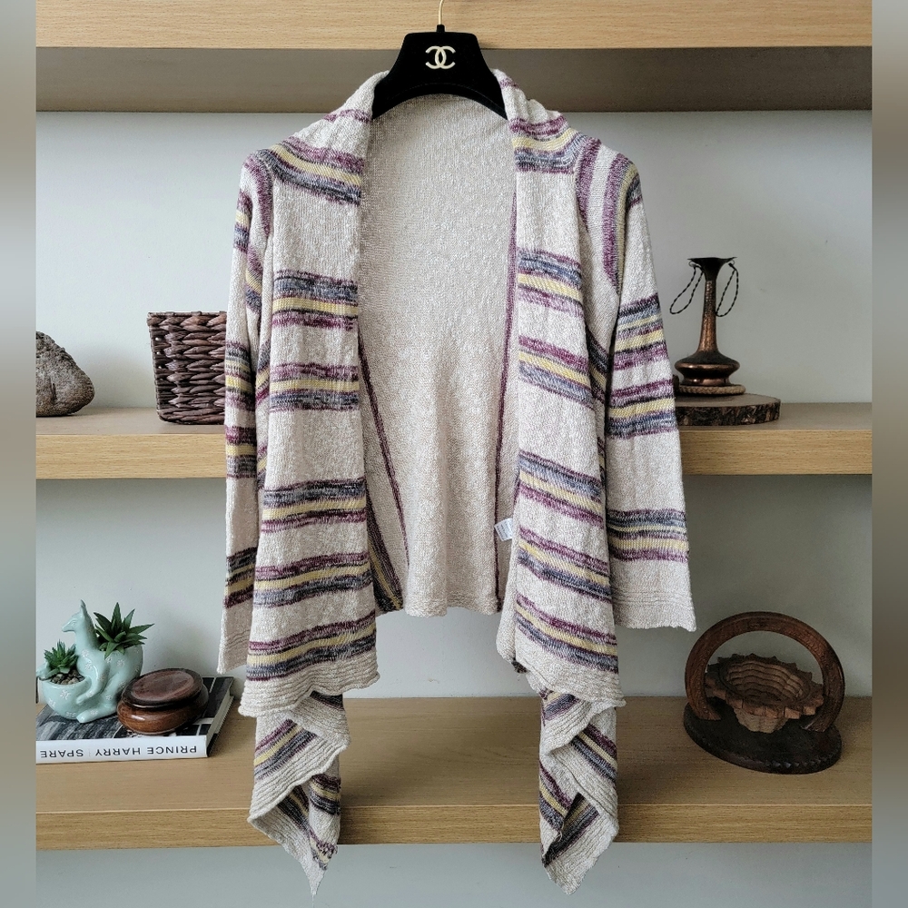 Boho striped drape Cardigan